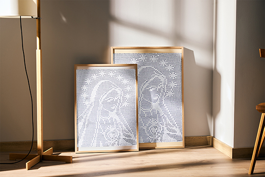 Matka Boża z Niepokalanym Sercem, rękodzieło.