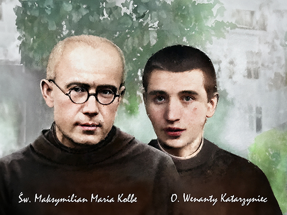 Św. Maksymilian Maria Kolbe i O.Wenanty Katarzyniec ( obraz na płótnie ) - obrazek 3
