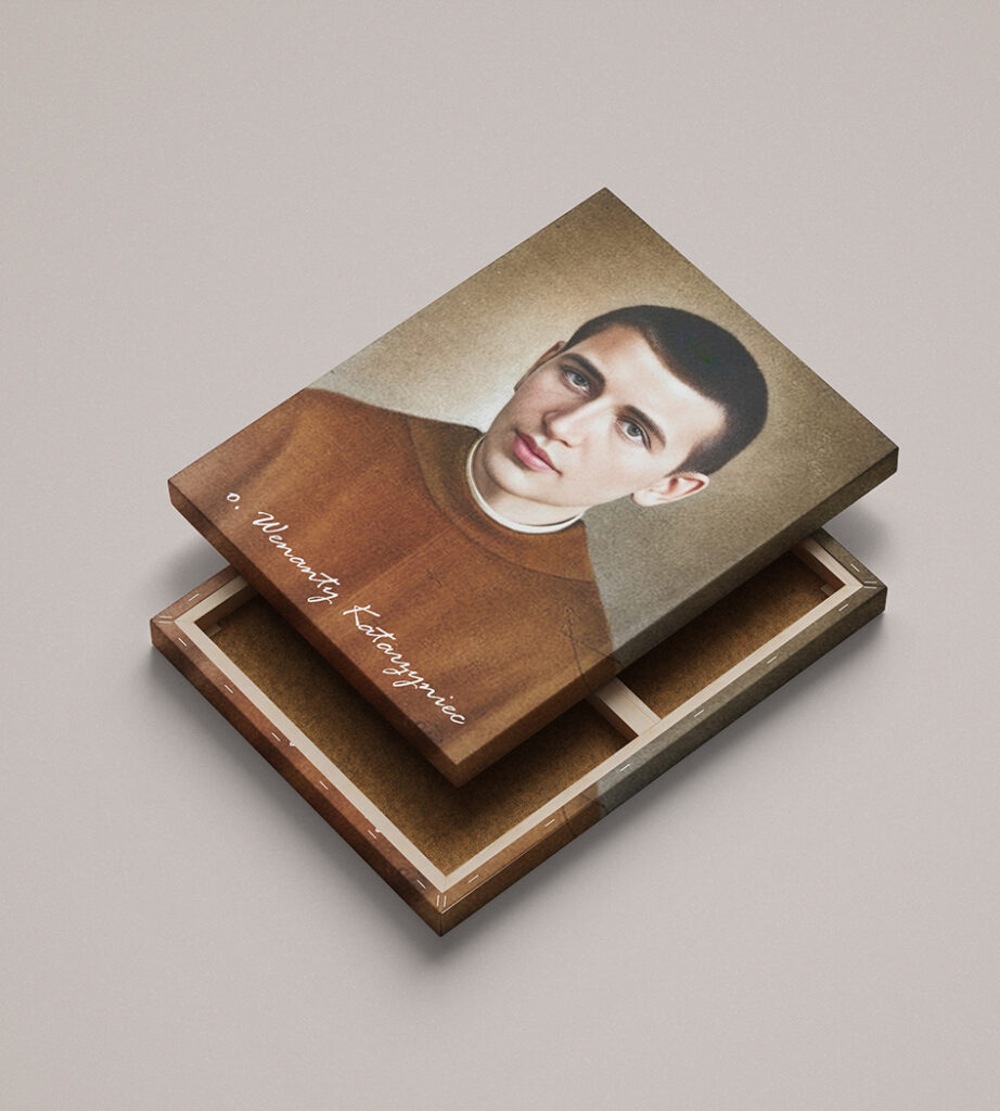 O. Wenanty Katarzyniec portret sepia - obraz religijny na płótnie