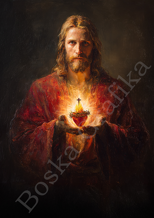 Najświętsze Serce Pana Jezusa (obraz na płótnie) - obrazek 2