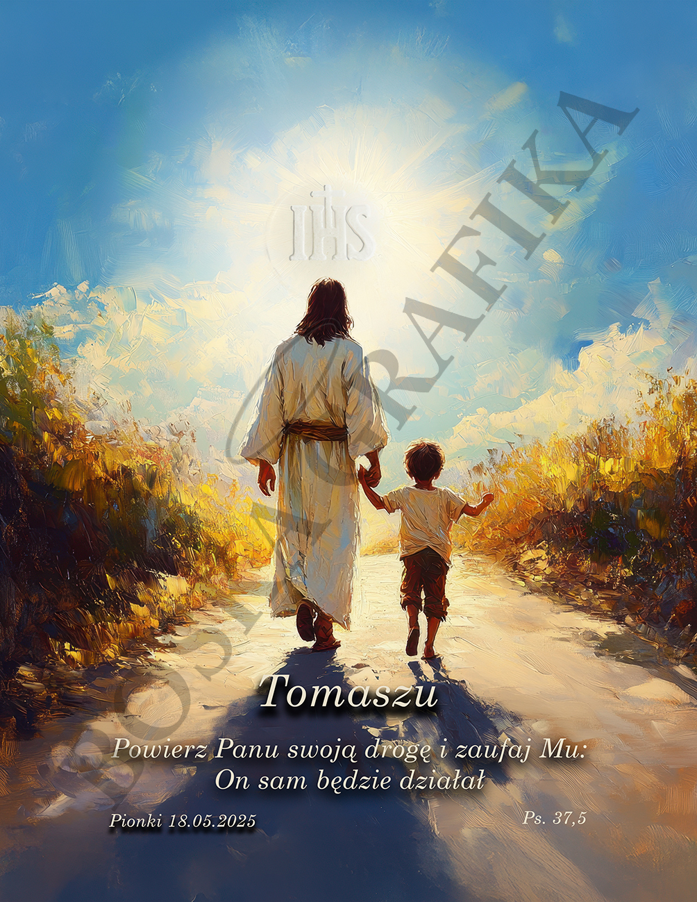 Obraz Komunijny dla chłopca 3 - Personalizowany (obraz na płótnie) - obrazek 3