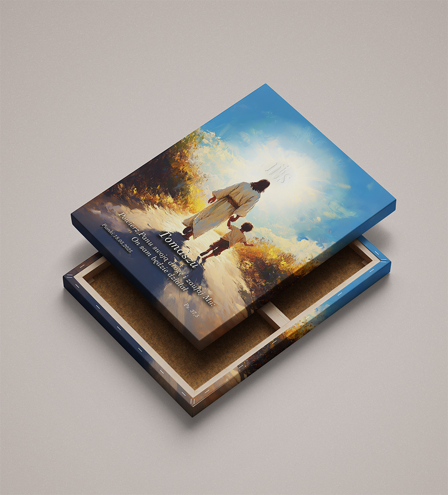 Obraz Komunijny dla chłopca 3 - Personalizowany (obraz na płótnie) - obrazek 5